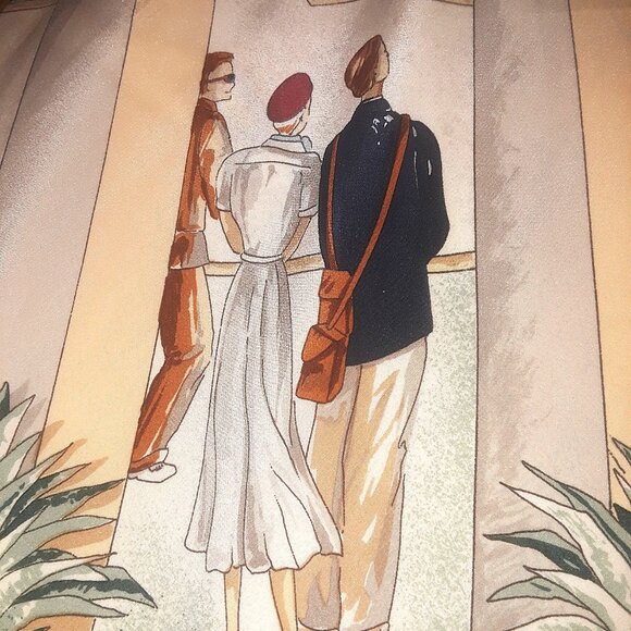 Collector's vintage Ralph Lauren silk skirt "roaring 20's print--MUST SEE - Picture 7 of 13